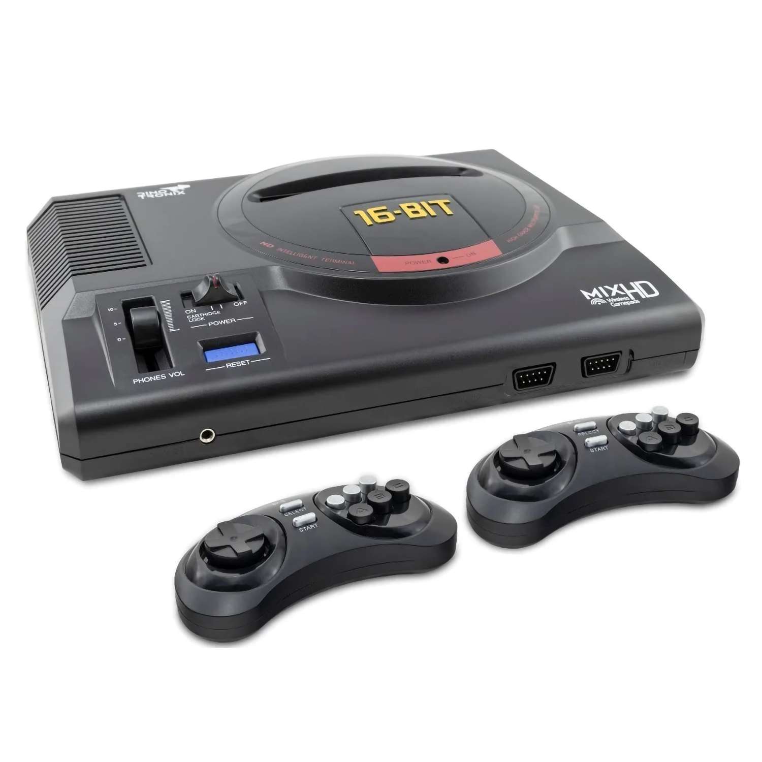 картинка Игровая приставка Dinotronix MixHD 1080 + 450 игр (модель: ZD-09, Серия: ZD, MD1 case, FullHD 1080, HDMI кабель, 2 беспроводных джойстика) магазин Одежда+ являющийся официальным дистрибьютором в России 