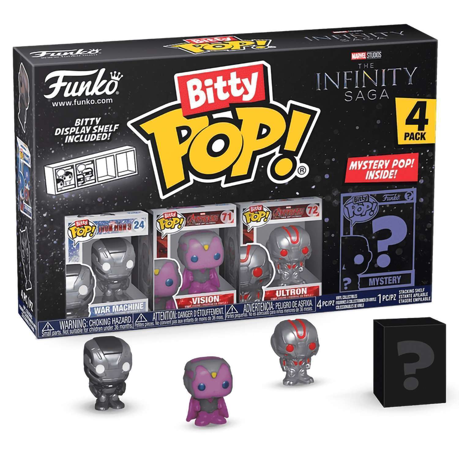 картинка Фигурка Funko Bitty POP! Marvel Infinity Saga S3 War Machine+Vision+Ultron+Mystery(1 of 4) 4PK 71505 магазин Одежда+ являющийся официальным дистрибьютором в России 