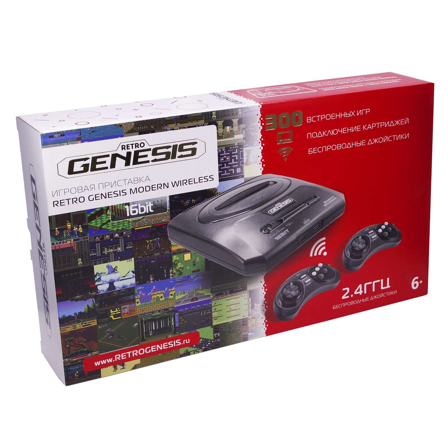 картинка SEGA Retro Genesis Modern Wireless + 300 игр + 2 беспроводных джойстика 2.4ГГц (модель: ZD-02c, Серия: ZD-00) магазин Одежда+ являющийся официальным дистрибьютором в России 