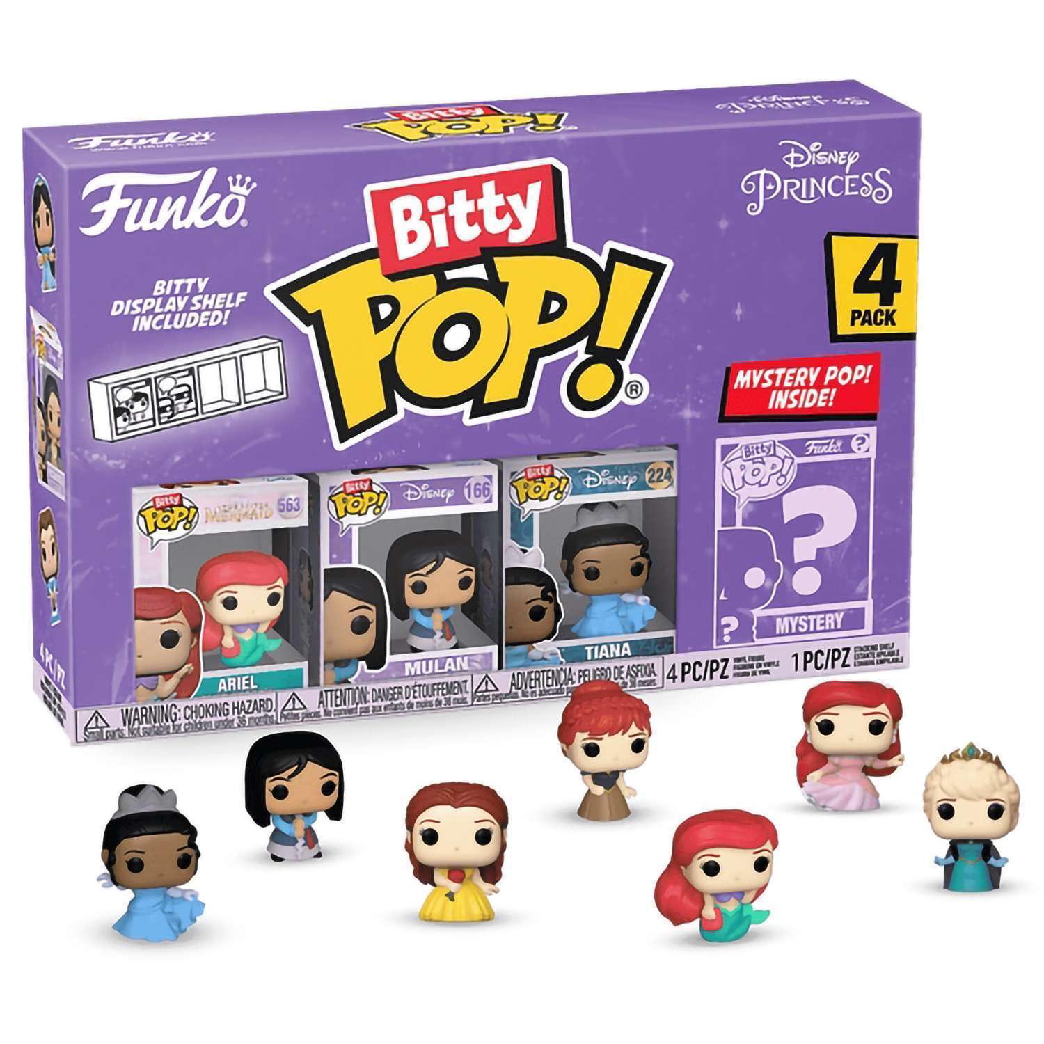 картинка Фигурка Funko Bitty POP! Disney Princess S1 Ariel+Mulan+Teana+Mystery (1 of 4) 4PK 73027 магазин Одежда+ являющийся официальным дистрибьютором в России 