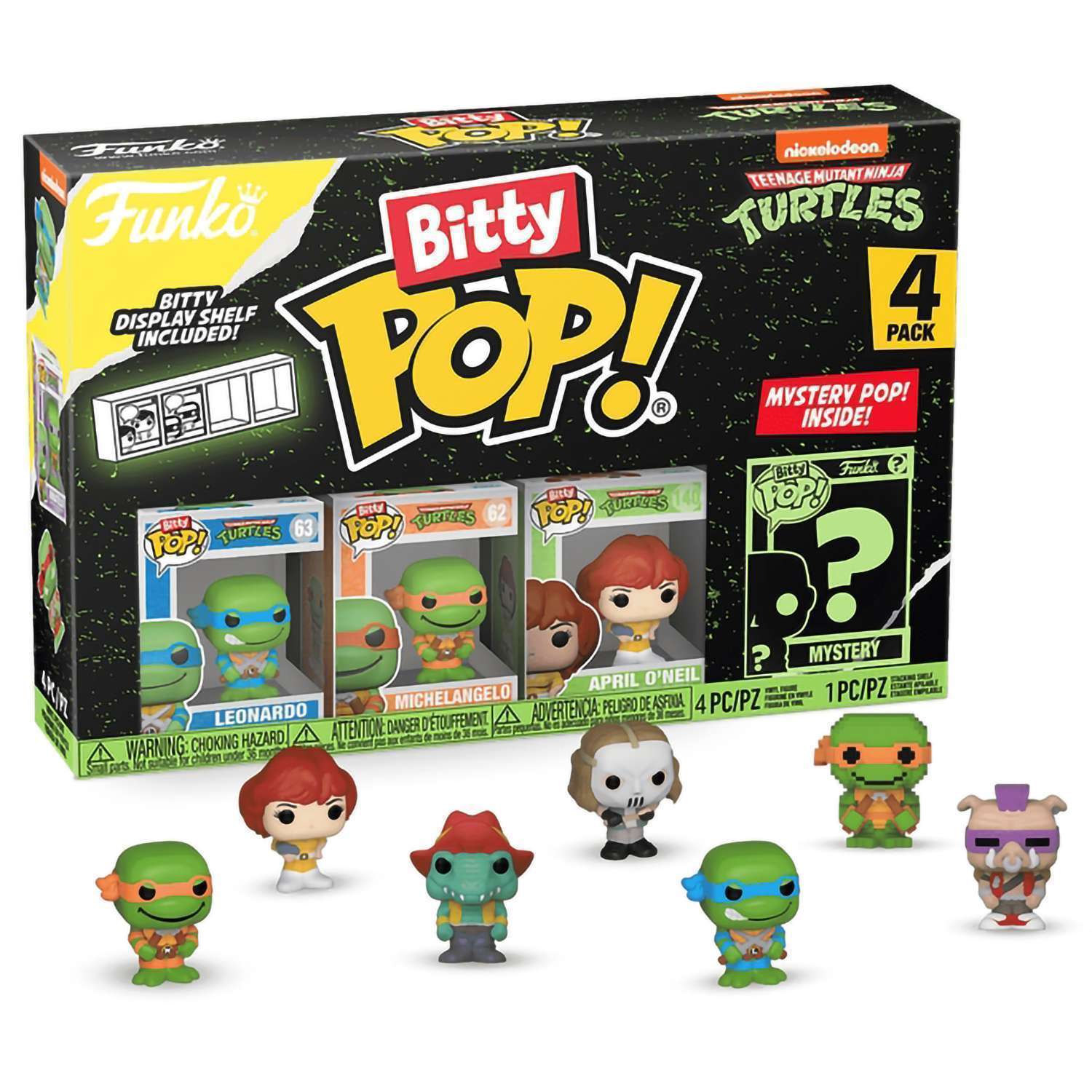 картинка Фигурка Funko Bitty POP! TMNT S1 Leonardo+Michelangelo+April O’Neil+Mystery (1 of 4) 4PK 71507 магазин Одежда+ являющийся официальным дистрибьютором в России 