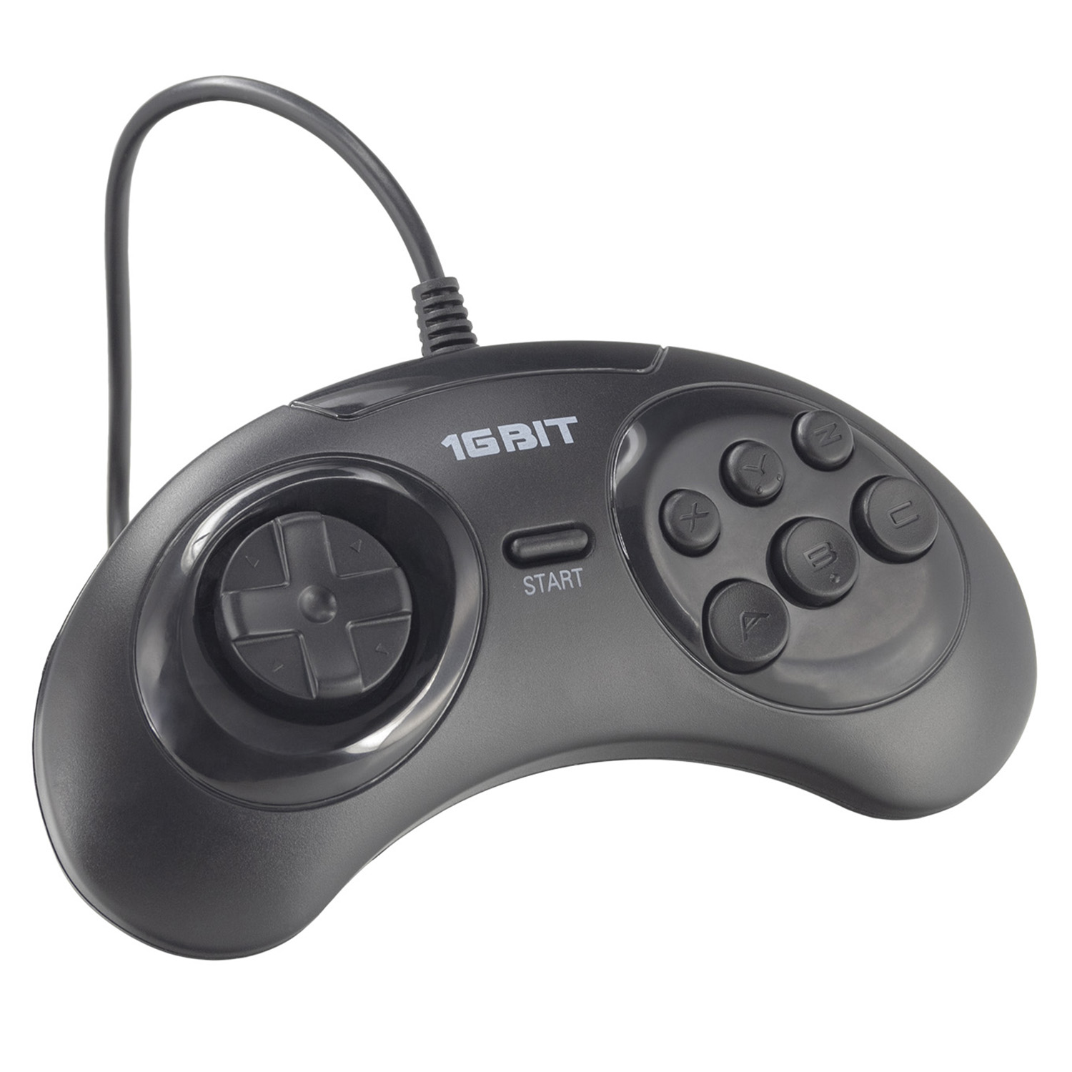 картинка Retro Genesis Controller 16 Bit джойстик проводной с кнопкой Mode магазин Одежда+ являющийся официальным дистрибьютором в России 