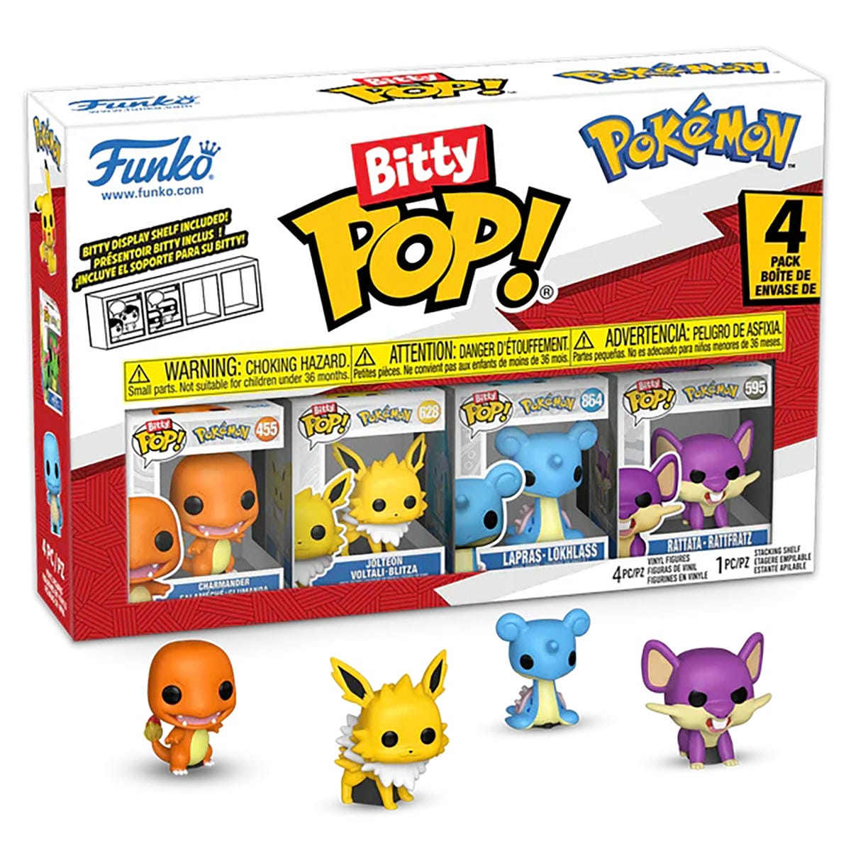 картинка Набор Funko Bitty POP! Pokemon Charmander+Jolteon+Lapras+Rattata 4шт 81133 магазин Одежда+ являющийся официальным дистрибьютором в России 