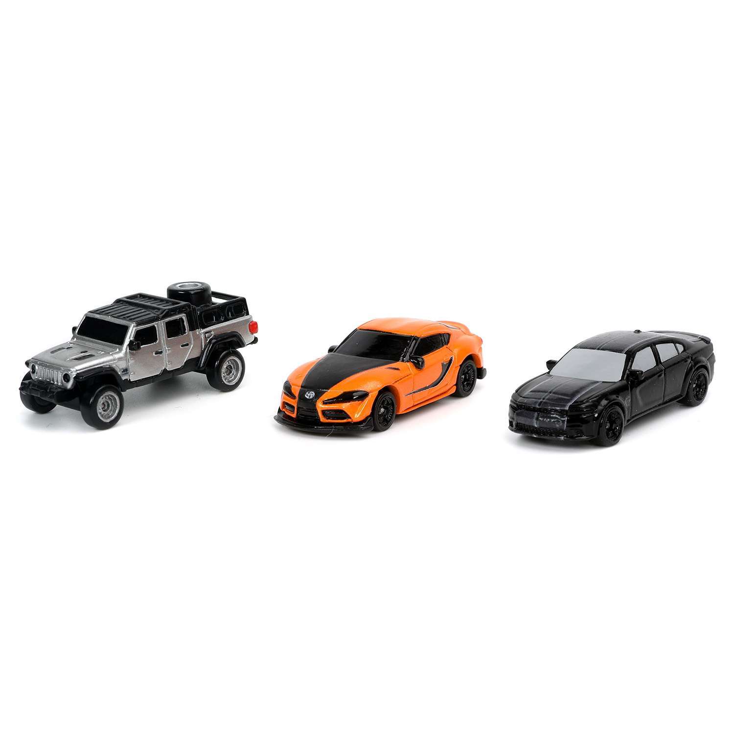 картинка Набор Машинок Форсаж 1.65" 2020 Jeep Gladiator, 2019 Dodge Charger SRT Hellcat Widebody, 2020 Toyota Supra 32481 магазин Одежда+ являющийся официальным дистрибьютором в России 