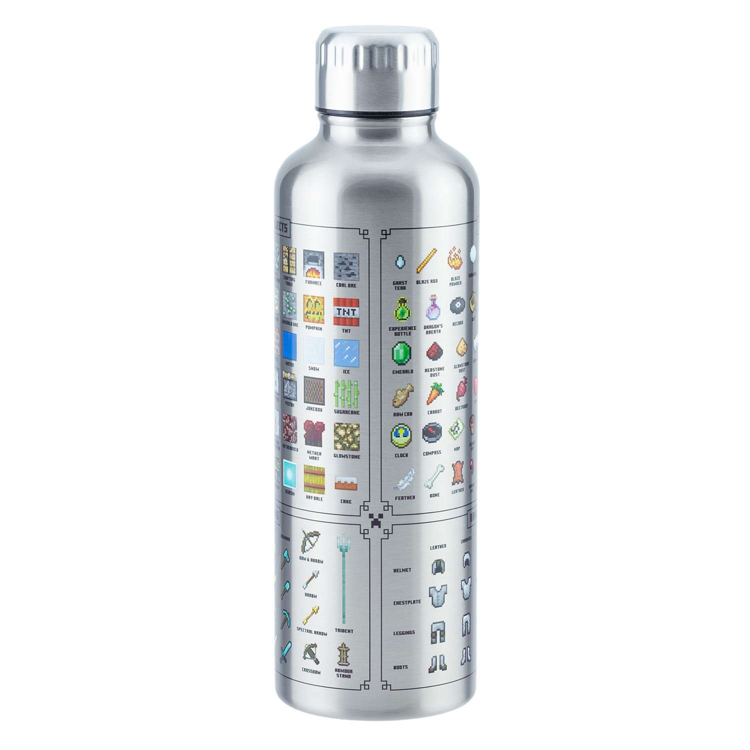 картинка Бутылка для воды Minecraft Metal Water Bottle 500 млl PP7995MCF магазин Одежда+ являющийся официальным дистрибьютором в России 