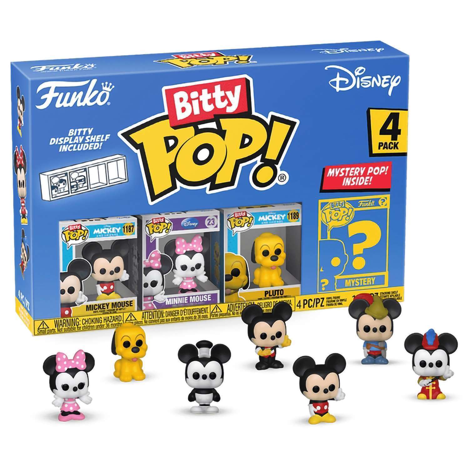 картинка Фигурка Funko Bitty POP! Disney S1 Mickey Mouse+Minnie Mouse+Pluto+Mystery (1 of 4) 4PK 71319 магазин Одежда+ являющийся официальным дистрибьютором в России 