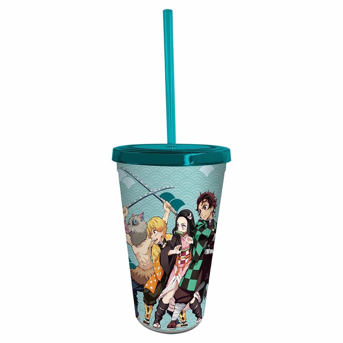 картинка Стакан с крышкой Клинок рассекающий демонов Tumbler with straw 470мл Group ABYTUM041 магазин Одежда+ являющийся официальным дистрибьютором в России 