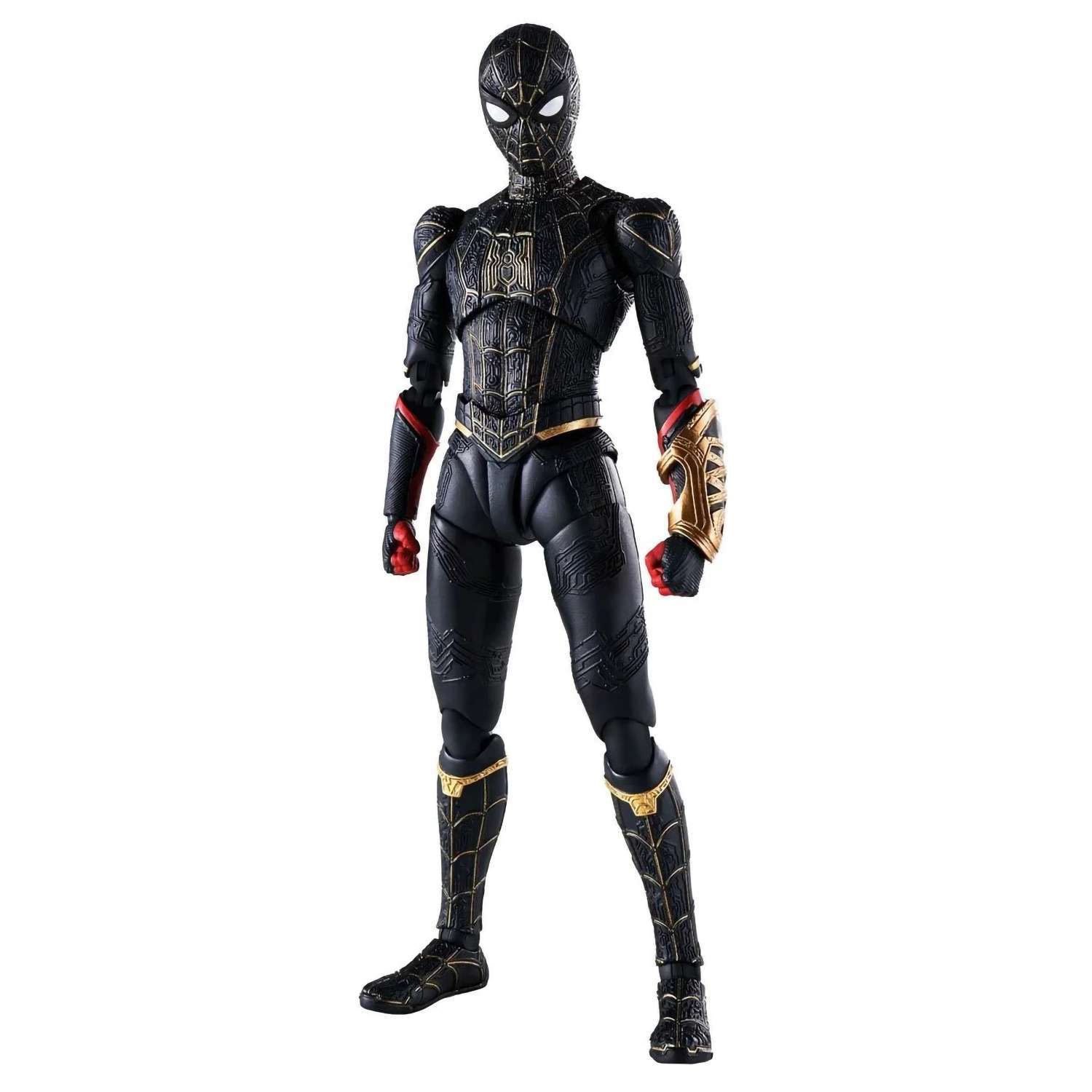 картинка Фигурка S.H. Figuarts Человек Паук Spider-Man ［Black & Gold Suit］(Spider-Man: No Way Home) Special Set 630070 магазин Одежда+ являющийся официальным дистрибьютором в России 