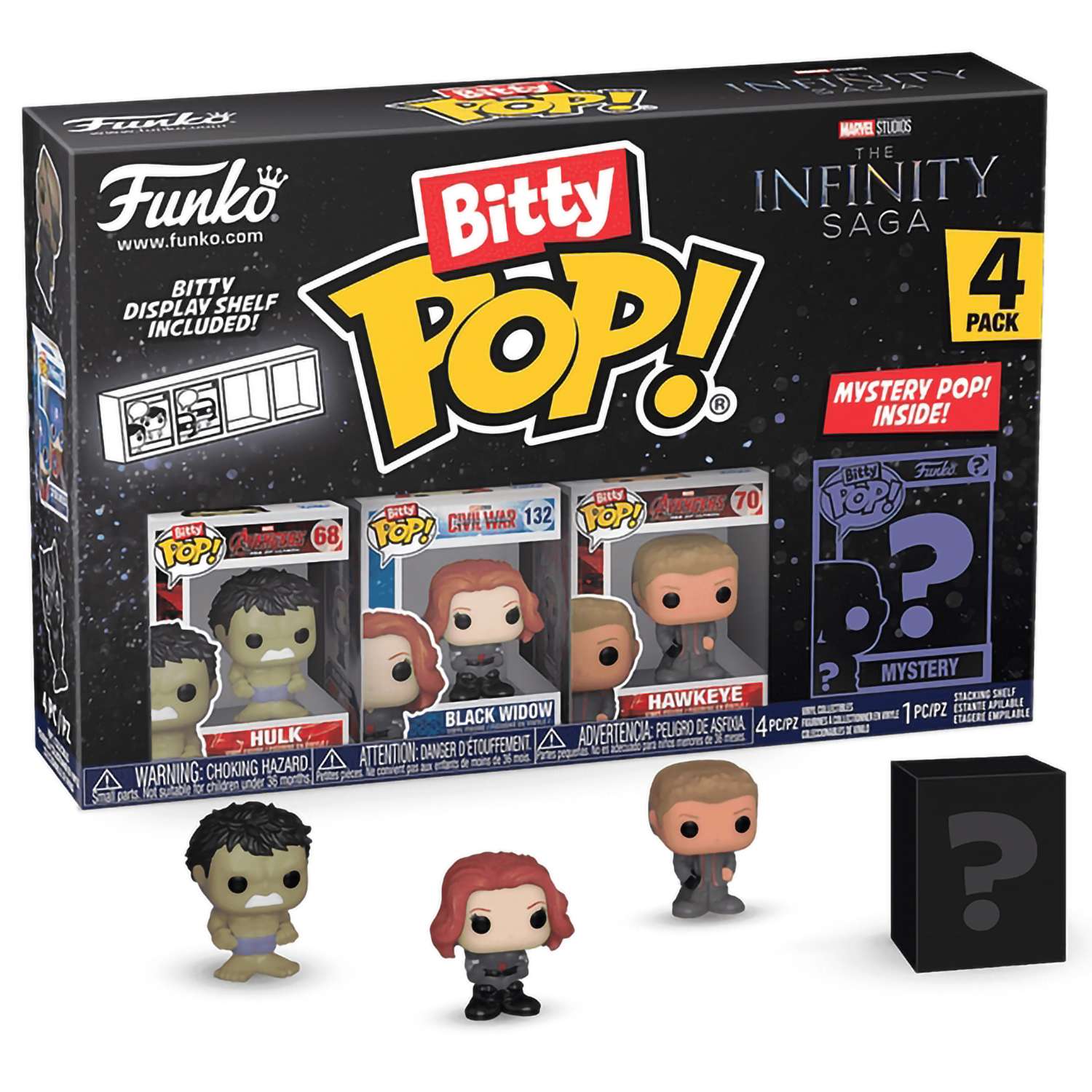 картинка Фигурка Funko Bitty POP! Marvel Infinity Saga S2 Hulk+Black Widow+Hawkeye+Mystery (1 of 4) 4PK 71504 магазин Одежда+ являющийся официальным дистрибьютором в России 