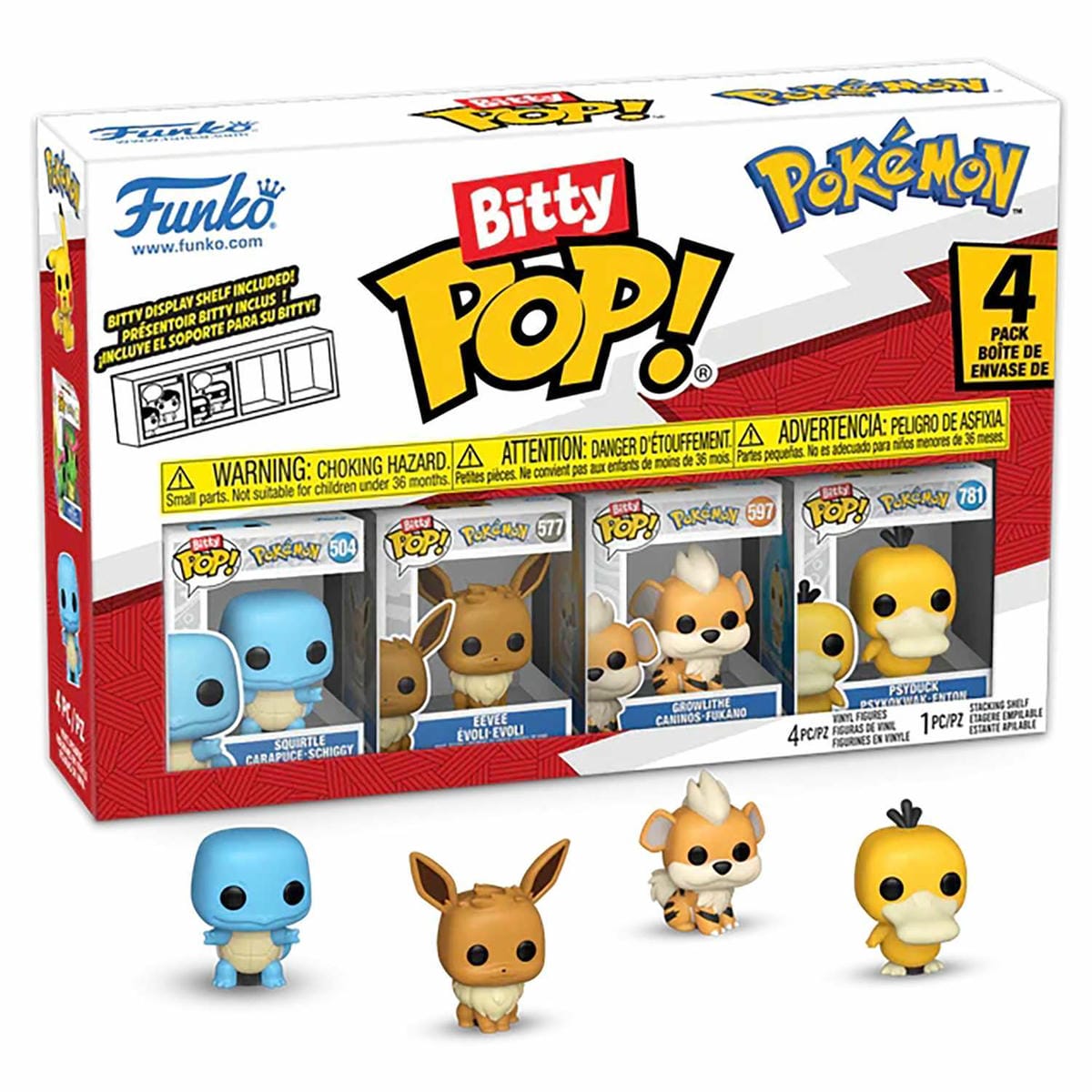 картинка Набор Funko Bitty POP! Pokemon Squirtle+Eevee+Growlithe+Psyduck 4шт 81135 магазин Одежда+ являющийся официальным дистрибьютором в России 