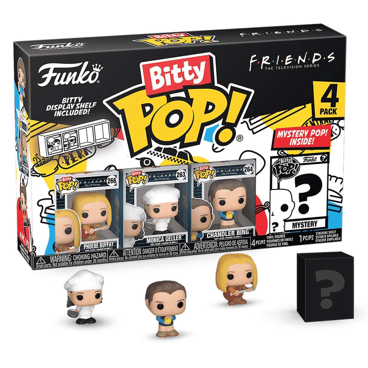 картинка Фигурка Funko Bitty POP! Friends S4 Phoebe Buffay+Monica Geller+Chandler+Mystery (1 of 4) 4PK 73051 магазин Одежда+ являющийся официальным дистрибьютором в России 