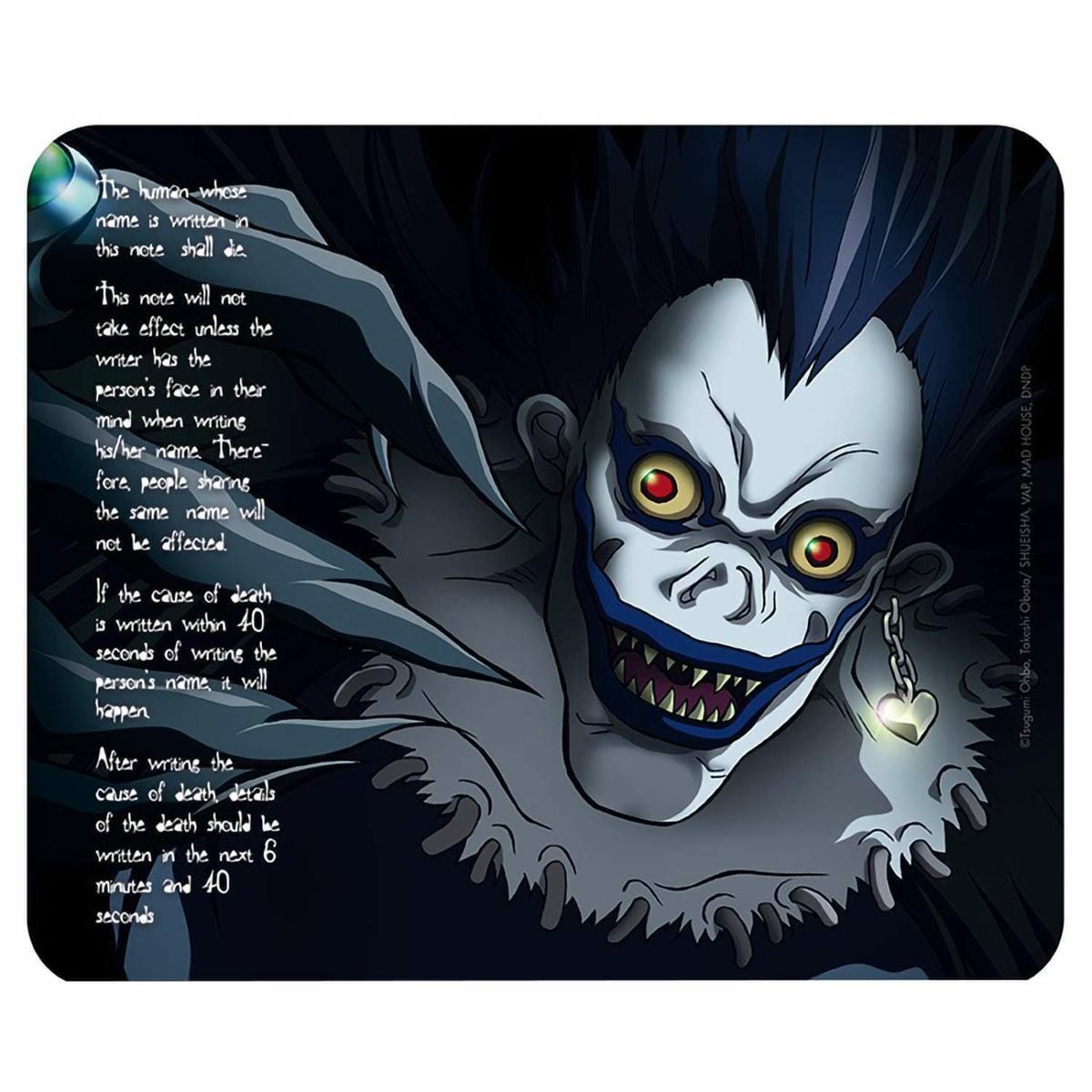 картинка Коврик для мышки Тетрадь смерти Рюк Ryuk ABYACC468 магазин Одежда+ являющийся официальным дистрибьютором в России 