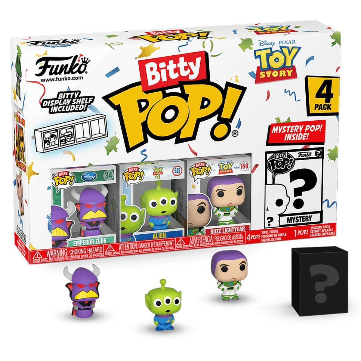 картинка Набор Funko Bitty POP! Disney Toy Story Emperor Zurg+Alien+Buzz Lightyear+Mystery(1 of 4) 4шт 73043 магазин Одежда+ являющийся официальным дистрибьютором в России 
