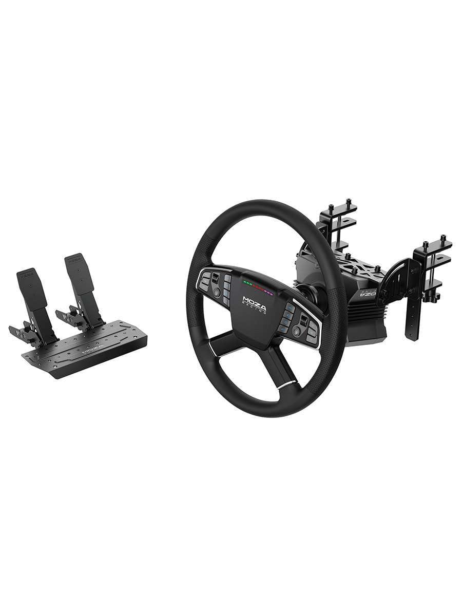 картинка Игровой руль MOZA Truck Driving Sim (R5 Base,Truck Wheel,SR-P Lite Pedals,Clamp for the Truck) RS071 магазин Одежда+ являющийся официальным дистрибьютором в России 