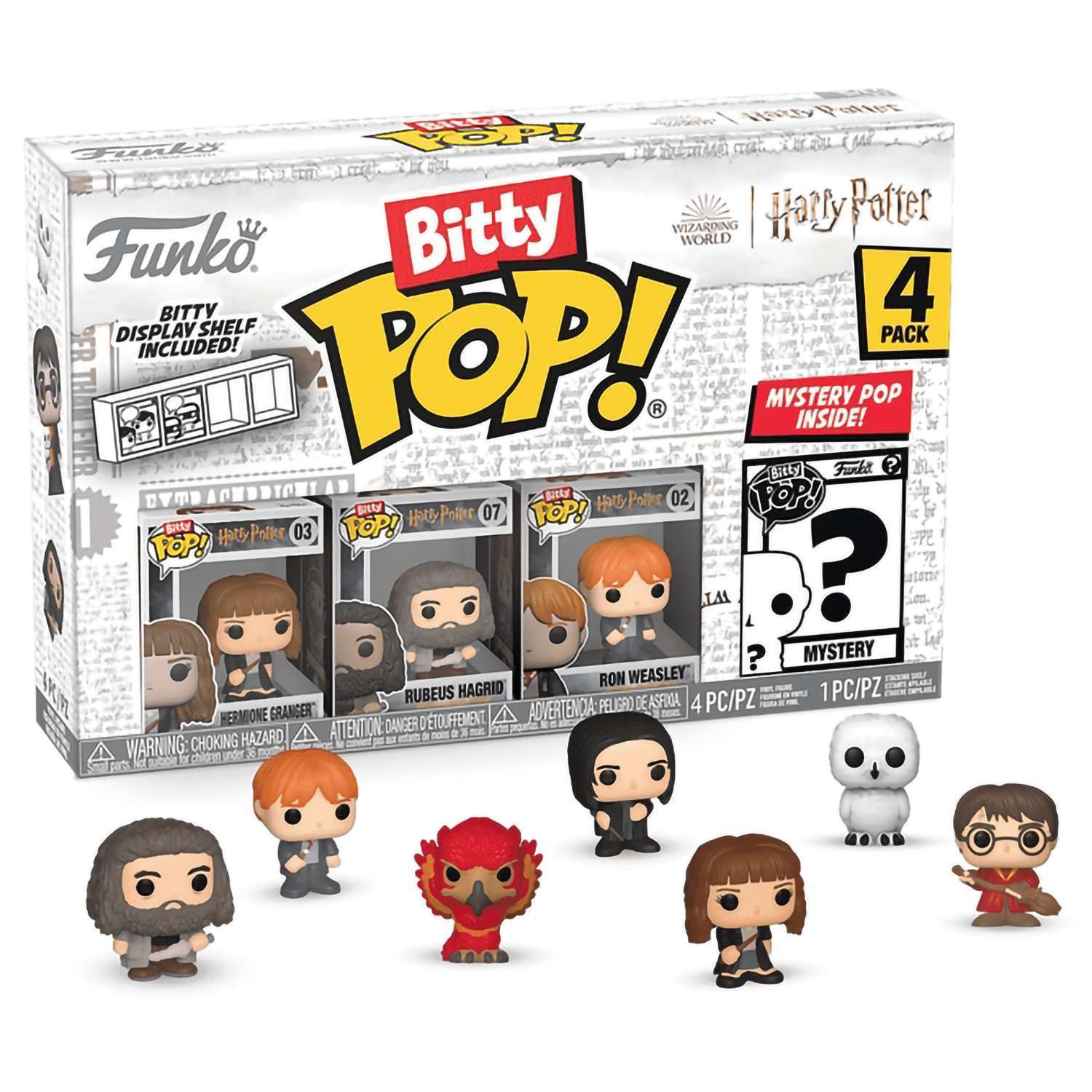 картинка Фигурка Funko Bitty POP! Harry Potter S2 Hermione+Hagrid+Ron+Mystery (1 of 4) 4PK 71316 магазин Одежда+ являющийся официальным дистрибьютором в России 