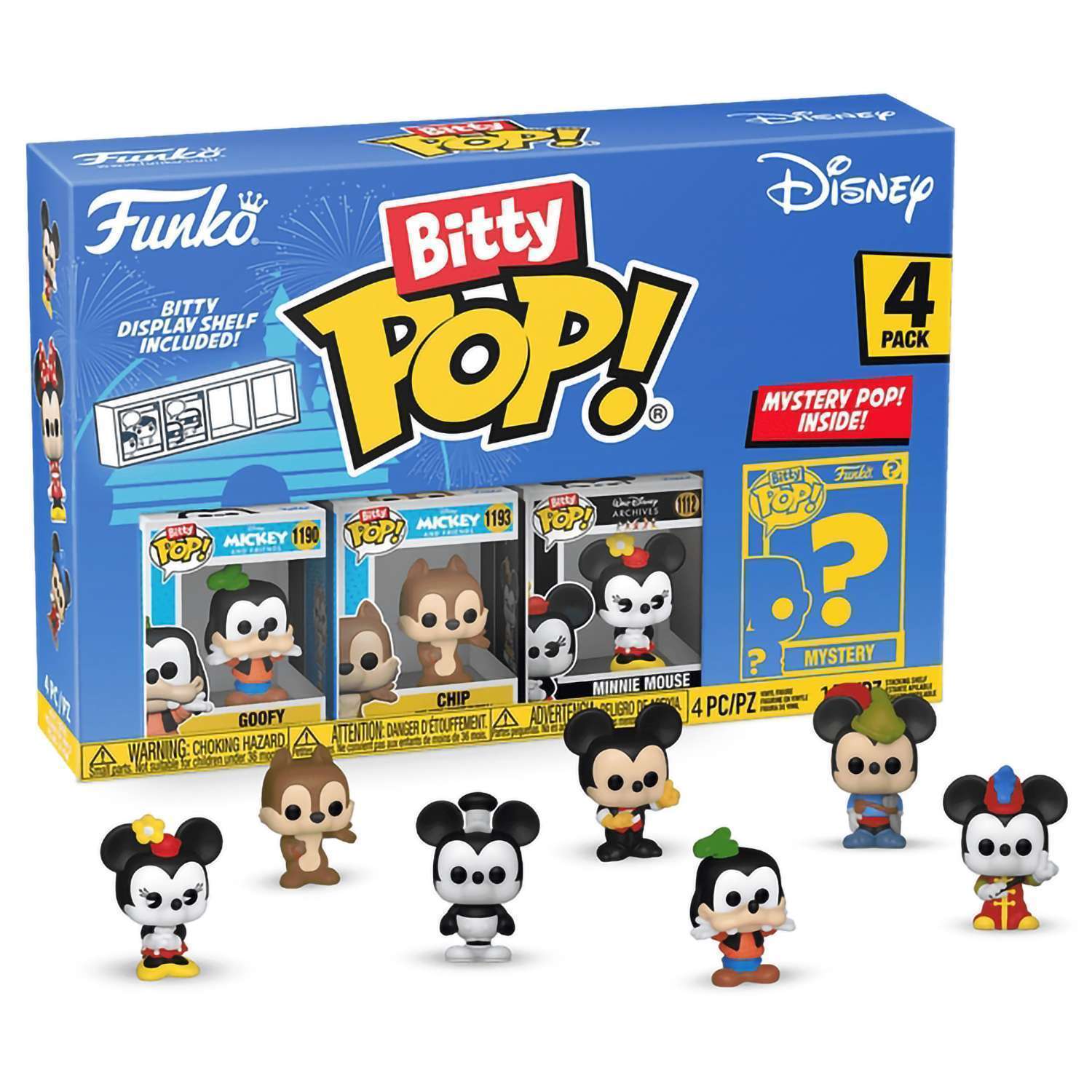 картинка Фигурка Funko Bitty POP! Disney S4 Goofy+Chip+Minnie Mouse+Mystery (1 of 4) 4PK 71322 магазин Одежда+ являющийся официальным дистрибьютором в России 