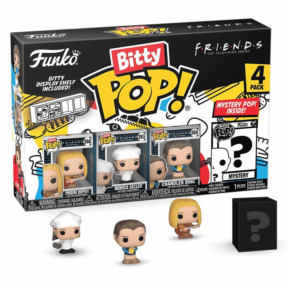 картинка Набор Funko Bitty POP! Friends S4 Phoebe Buffay+Monica Geller+Chandler+Mystery (1 of 4) 4шт 73051 магазин Одежда+ являющийся официальным дистрибьютором в России 