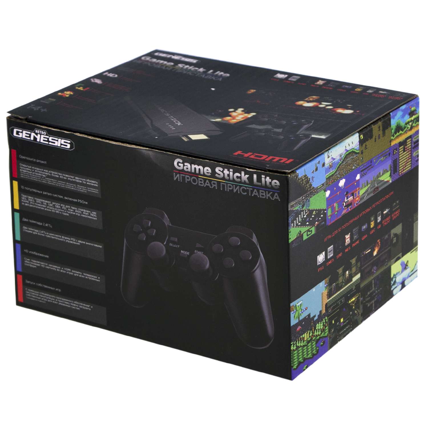 картинка Retro Genesis GameStick Lite (64Gb, 11500 игр, PS1, NES, SMD, SNES и др., model: TI-155) магазин Одежда+ являющийся официальным дистрибьютором в России 