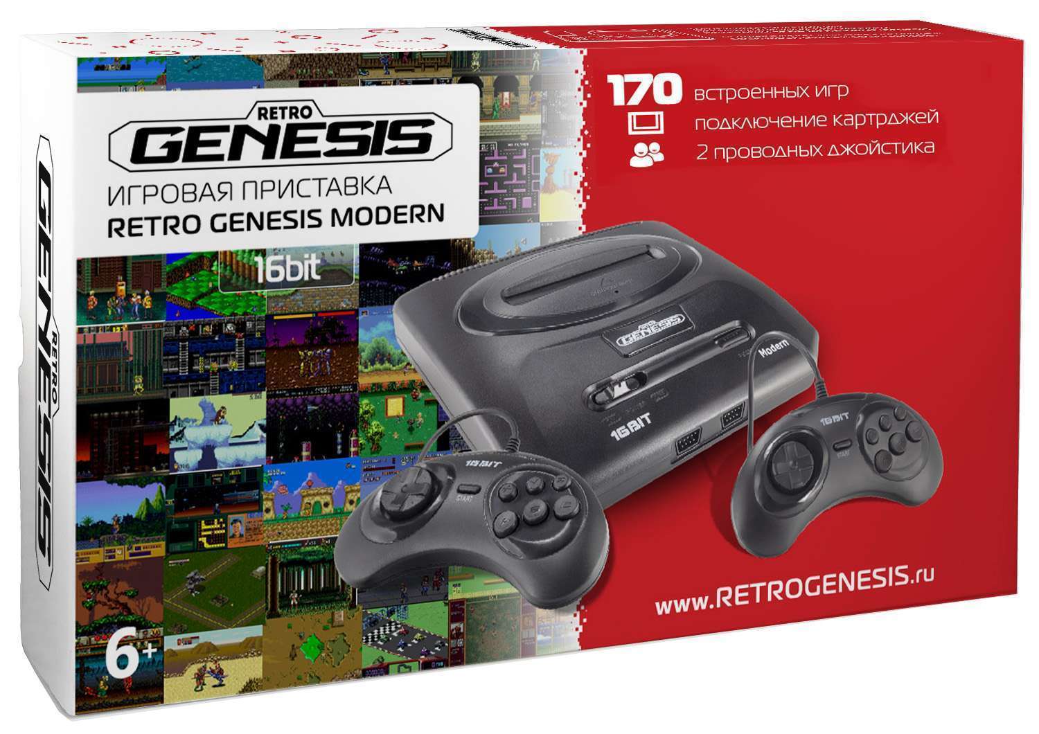 картинка SEGA Retro Genesis Modern + 170 игр + 2 джойстика (модель: ZD-04, Серия: ZD-00) магазин Одежда+ являющийся официальным дистрибьютором в России 