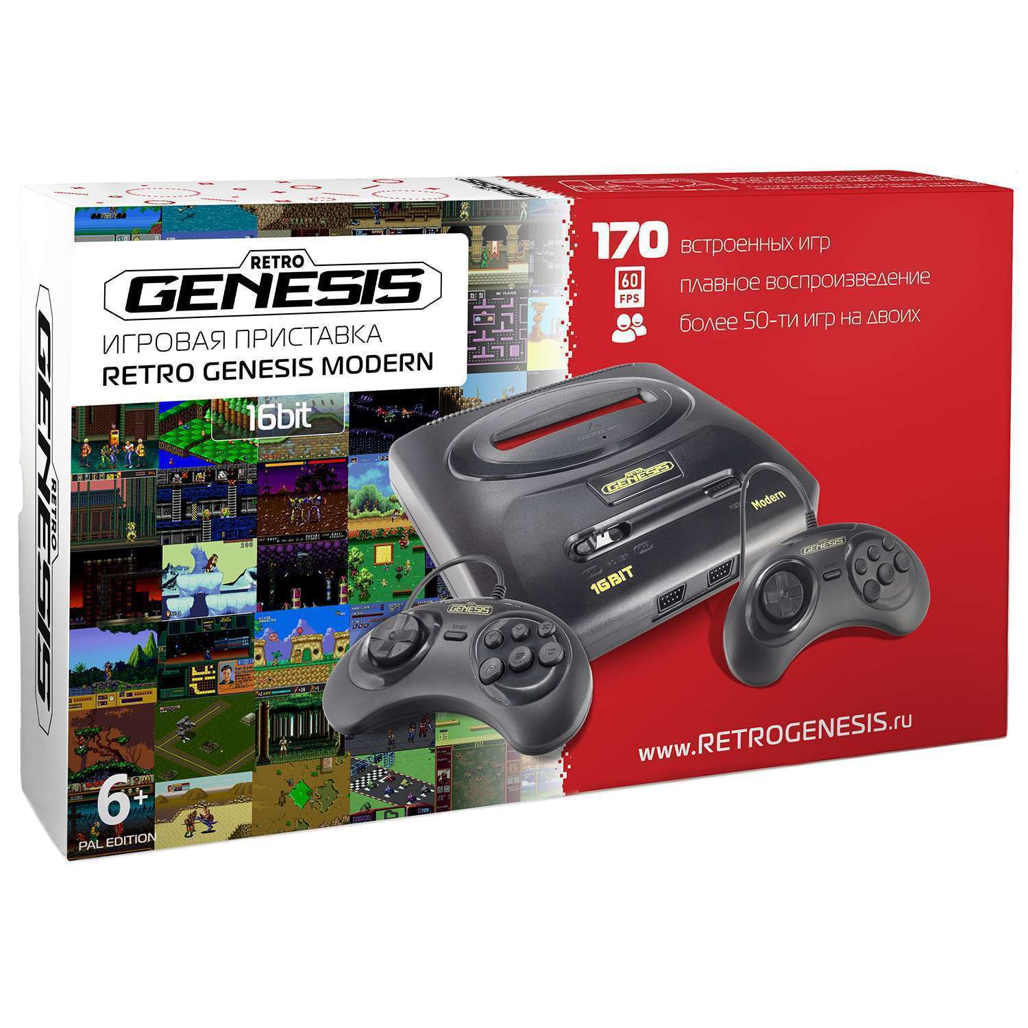 картинка SEGA Retro Genesis Modern (PAL Edition) + 170 игр + 2 джойстика (модель: DN-05, Серия: DN) магазин Одежда+ являющийся официальным дистрибьютором в России 