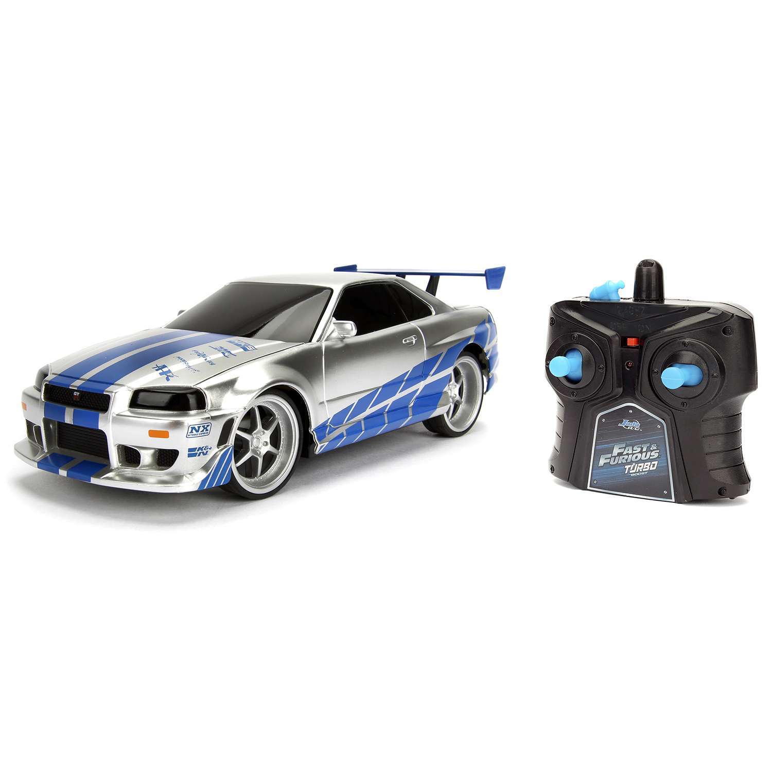 картинка Jada Toys Р/У Модель Машинки Форсаж 1:24 Fast & Furious R/C 2002 Nissan Skyline GT-R (BNR34) 99371 магазин Одежда+ являющийся официальным дистрибьютором в России 