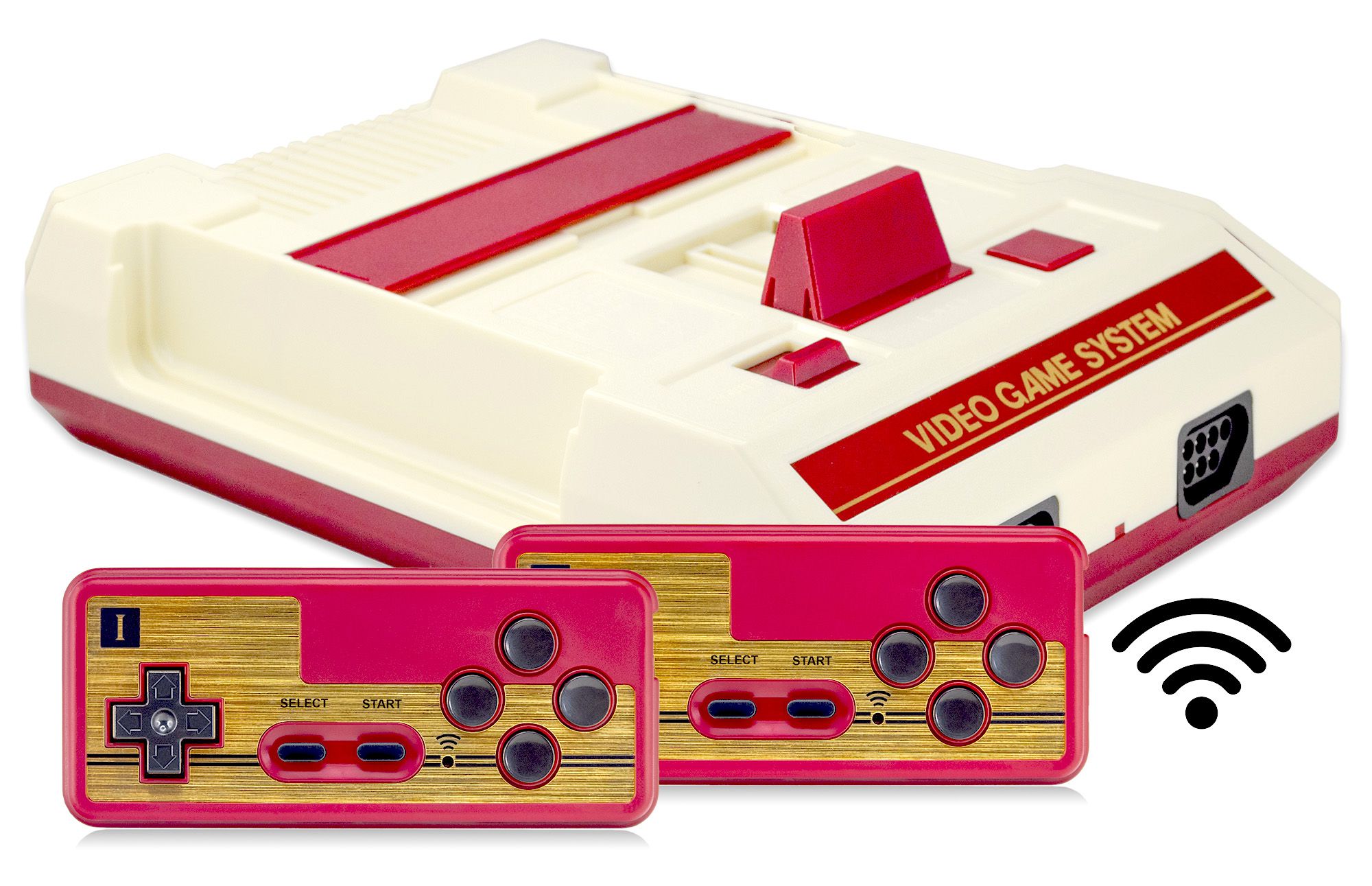 картинка Игровая приставка Retro Genesis 8 Bit Wireless Li-ion + 300 игр (модель: C-56A, Серия: C-50, AV кабель, 2 беспроводных аккумуляторных джойстика) магазин Одежда+ являющийся официальным дистрибьютором в России 