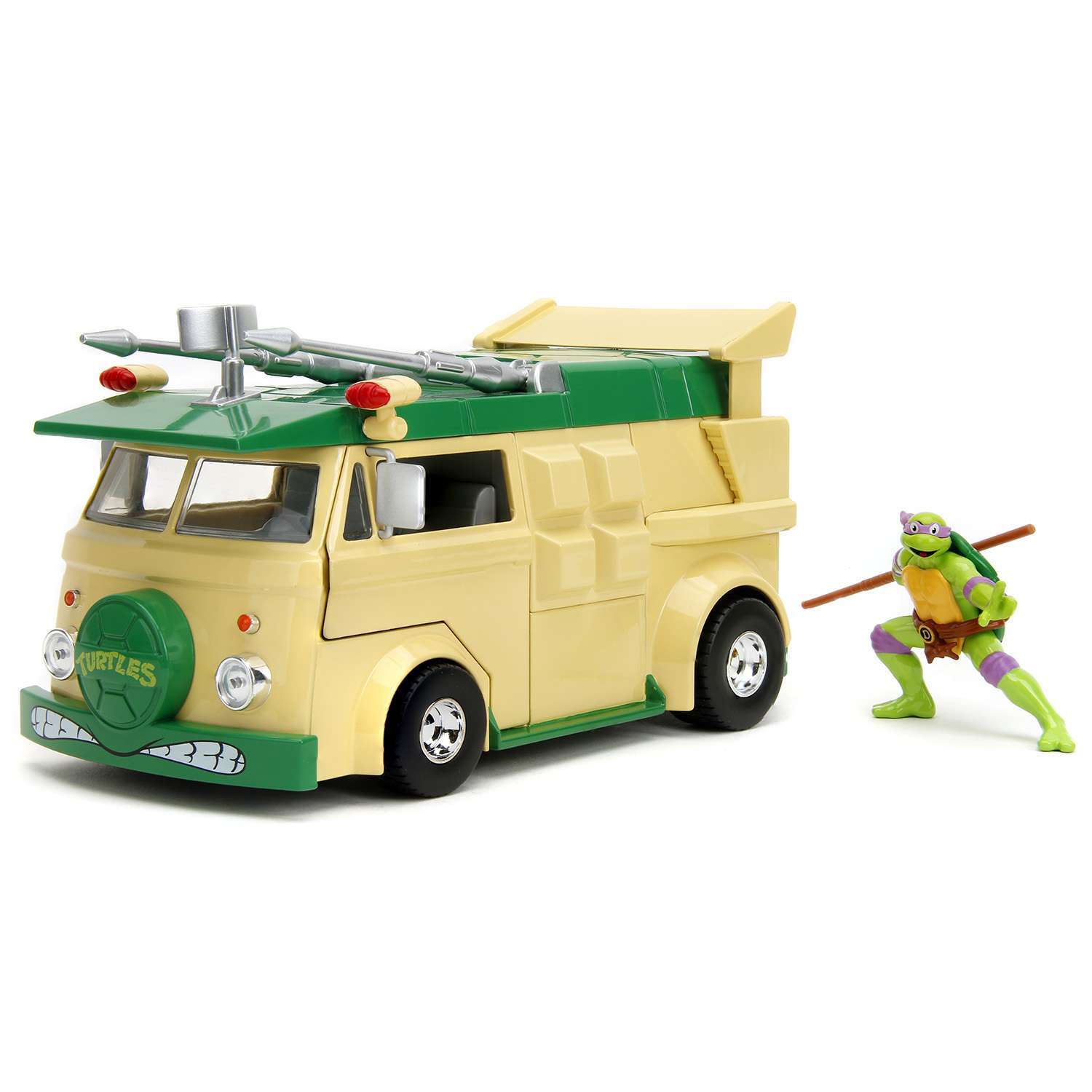 картинка Модель Машинки Hollywood Rides 1:24 с Фигуркой 5см Черепашки-ниндзя HWR Party Wagon 34529 магазин Одежда+ являющийся официальным дистрибьютором в России 