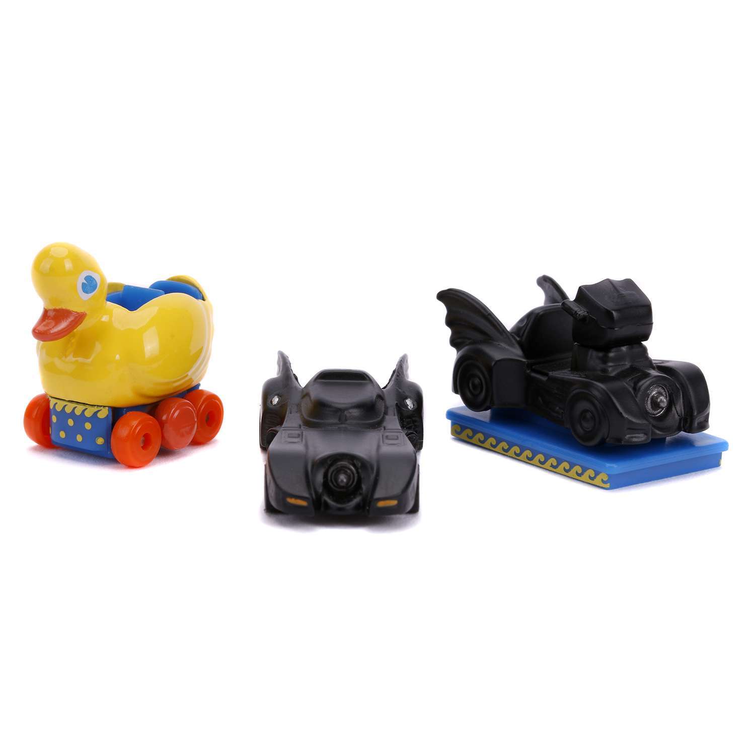 картинка Набор Машинок Hollywood Rides Batman Return 3 1.65" 31656 1989 Batmobile 31657 The Penguin Duck 31658 Penguin Bat O' Ride 31616 магазин Одежда+ являющийся официальным дистрибьютором в России 