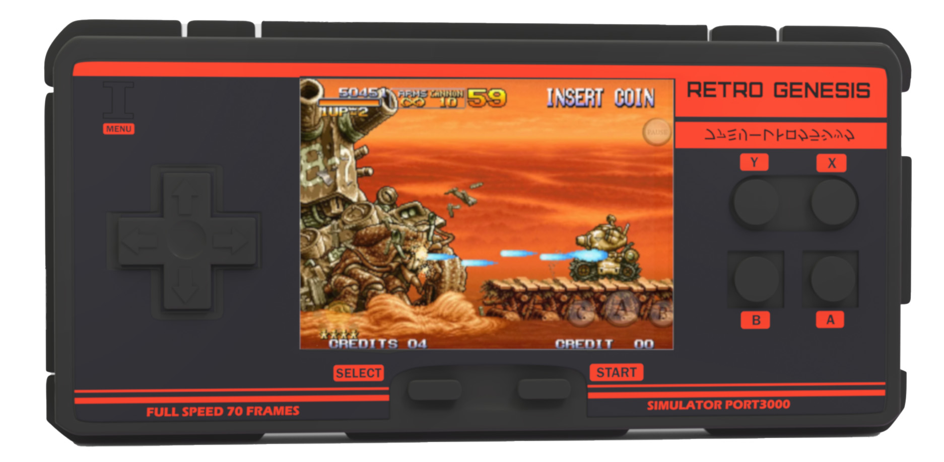 картинка Портативная игровая приставка Retro Genesis Port 3000 (черно-красная, 10 эмуляторов, 4000+игр, 3.0 экран IPS, SD-карта, сохранения) магазин Одежда+ являющийся официальным дистрибьютором в России 