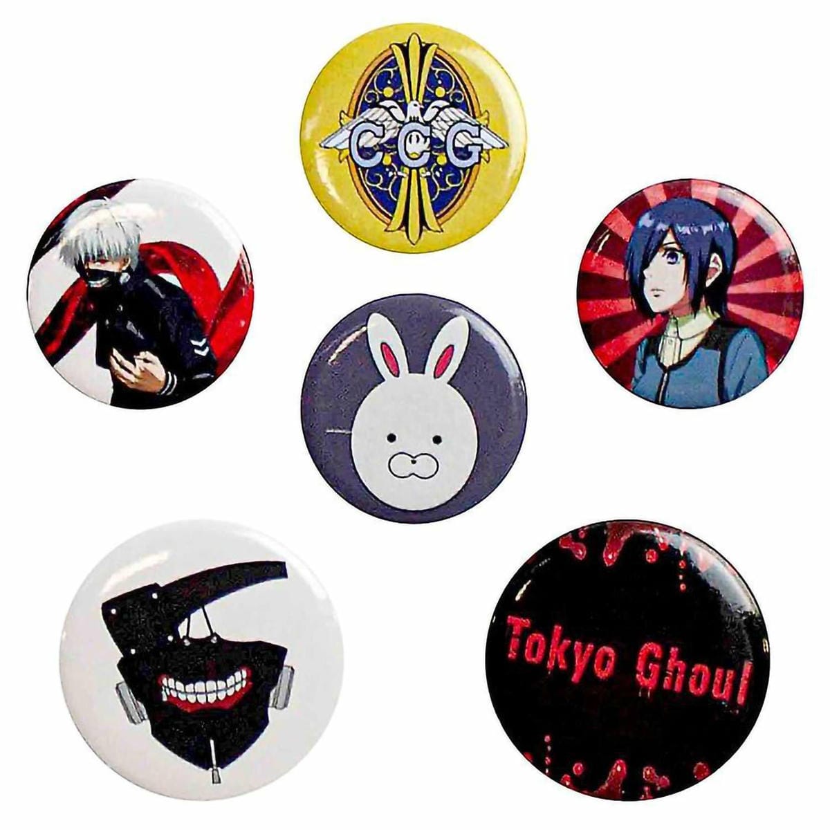 картинка Набор значков Tokyo Ghoul Badge Pack Mix X4 BP0651 магазин Одежда+ являющийся официальным дистрибьютором в России 