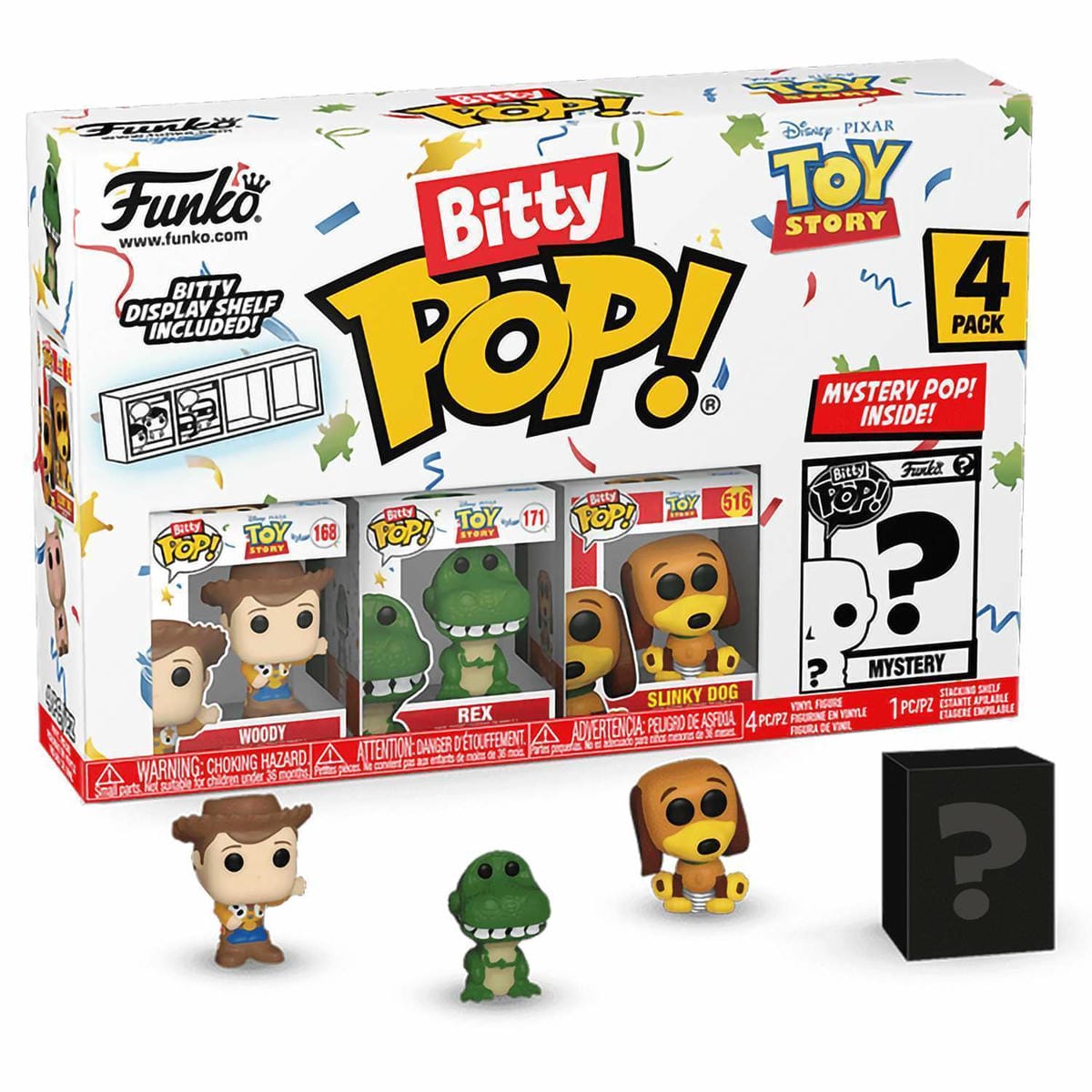 картинка Набор Funko Bitty POP! Disney Toy Story Woody+Rex+Slinky Dog+Mystery (1 of 4) 4шт 73042 магазин Одежда+ являющийся официальным дистрибьютором в России 